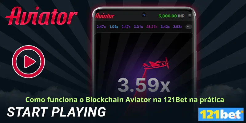 Como funciona o Blockchain Aviator na 121Bet na prática